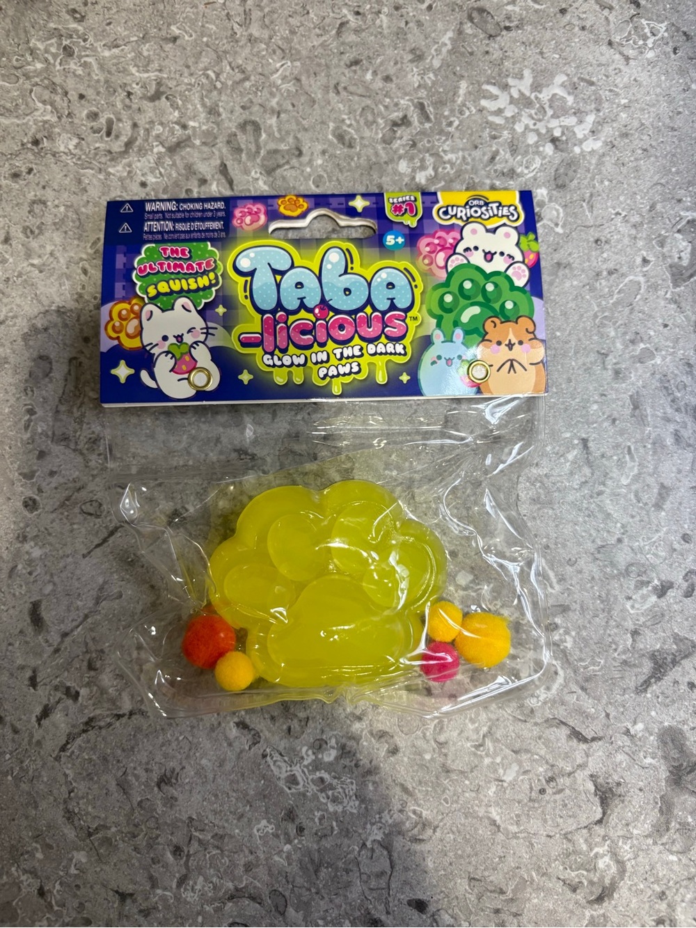 Taba-licious Glow-in-the-Dark Paw Squishy Toy - Yellow